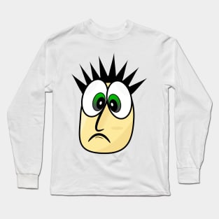 Disappointed Funny Face Cartoon Long Sleeve T-Shirt